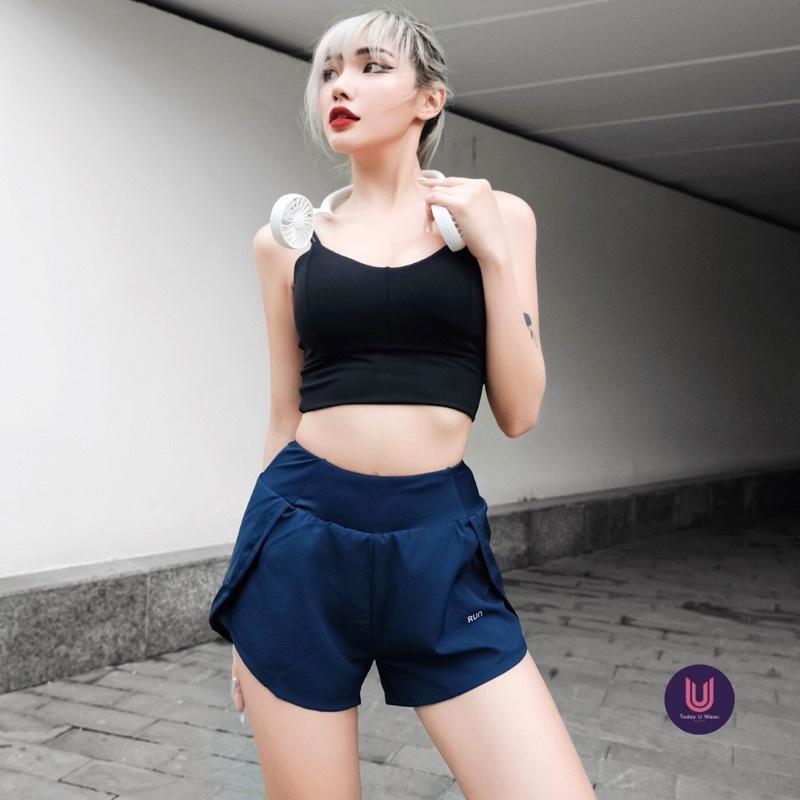 Quần Đùi Tập Thể Thao, Chạy Bộ Running Shorts (2 lớp, cạp cao, có túi, thoáng mát, thấm hút tốt, chất liệu cao cấp )