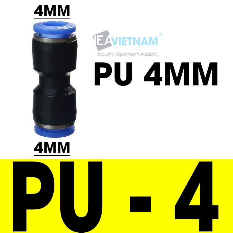 Đầu nối nhanh thẳng PU4 PU6 PU8 PU10 PU12 PU14 PU16