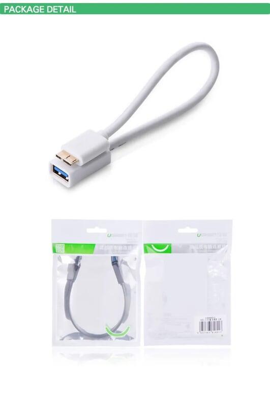 Ugreen UG10817US128TK 50CM màu Trắng Cáp MICRO USB 3.0 OTG sang USB 3.0 âm - HÀNG CHÍNH HÃNG