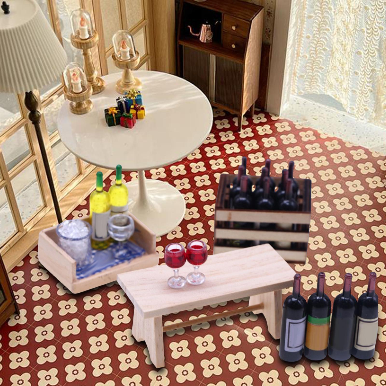 1:12 Scale Dollhouse Tea 1:12 Miniature Tea Table for Accessories