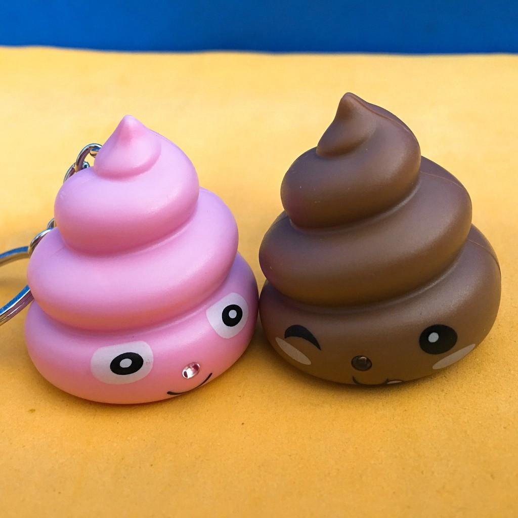 Móc khóa phát sáng đèn Led hình cục Shit nhiều màu ngộ nghĩnh-Móc khoá phát sáng hình cục cứt dễ thương.