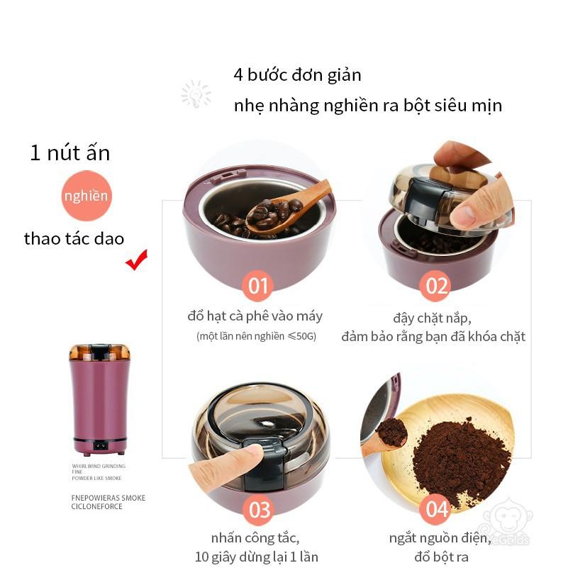 Máy Xay Bột, Máy Nghiền Bột Đa Chức Năng FNEPOWIERAS - Máy Xay Mini Xay Ngũ Cốc, Gia Vị, Dược Liệu, Hạt Cà Phê