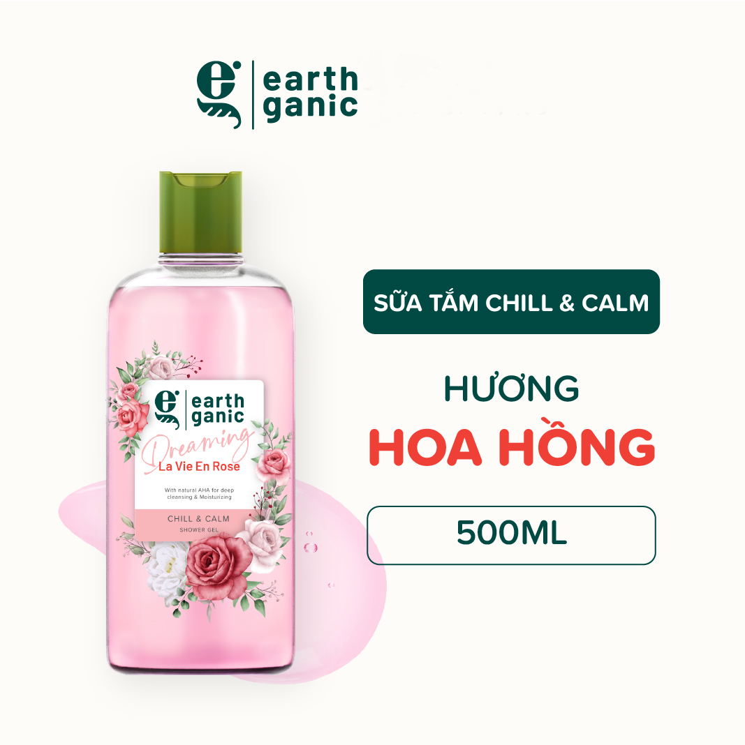 Sữa tắm Earthganic Chill &amp; Calm Hương Hoa hồng 500ml