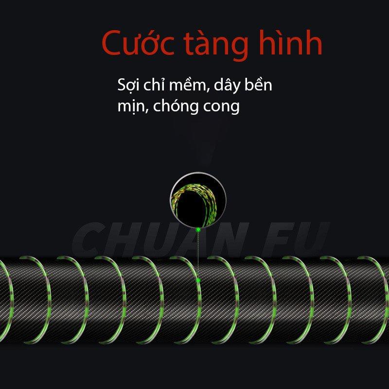 Cước Câu Cá Tàng Hình Nylon CF Dây Câu Cá 500m Siêu Bền, Dây Dù Câu Cá