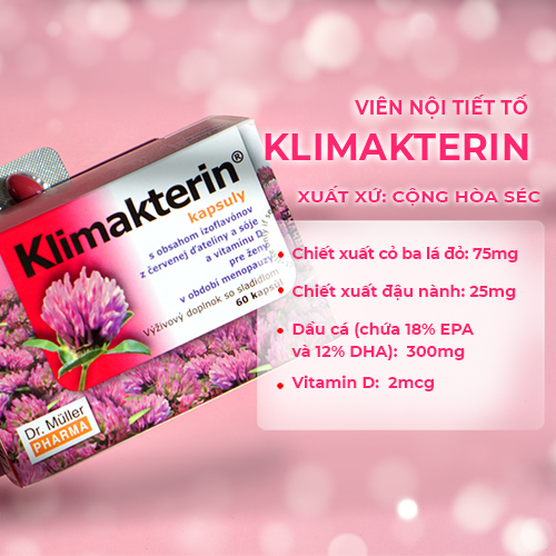 Viên Nội Tiết Tố Nữ Klimakterin - Estrogen Thảo Dược - Cân Bằng Nội Tiết Tố Nữ - Chậm Quá Trình Lão Hóa, Mãn Kinh - Dr. Muller Từ Cộng Hòa Séc
