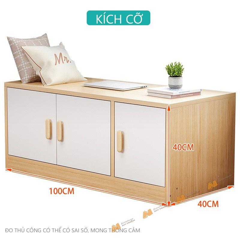 Made in VN Tủ gỗ thấp tủ kê cửa sổ, ban công nhiều ngăn có cánh cửa gỗ mdf 17mm công ty Mộc Phát AN028