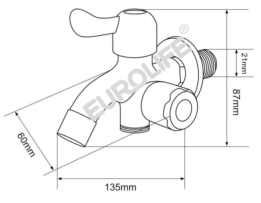 Củ sen lạnh Inox SUS 304 Eurolife EL-110 (Trắng vàng)