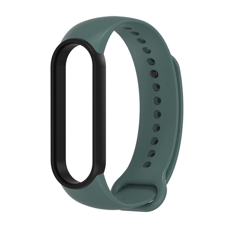 Dây Đeo Cao Su Cho Mi band 7/6/5 Viền Đen MJOBS, Dây Đeo Thay Thế Chuyên Dụng ,Mềm, Chất Lượng Cao