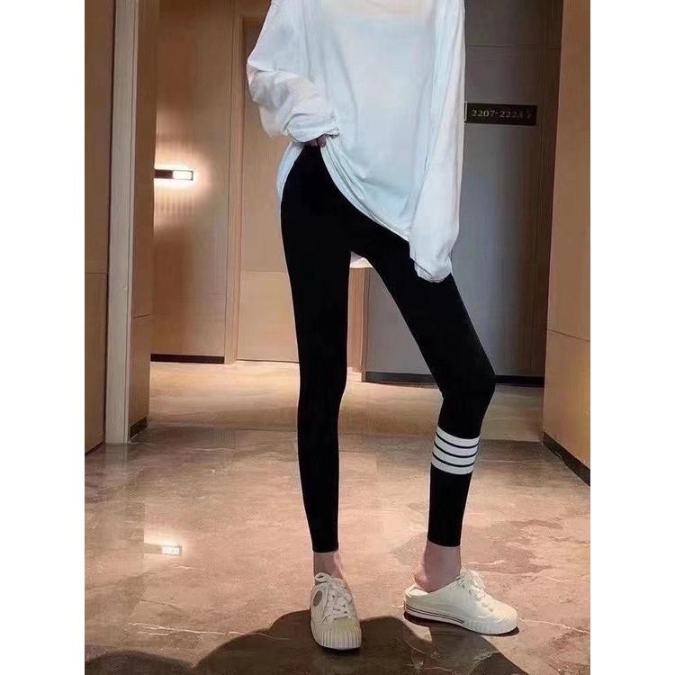 MS357 Quần legging thom sọc ngang cá tính