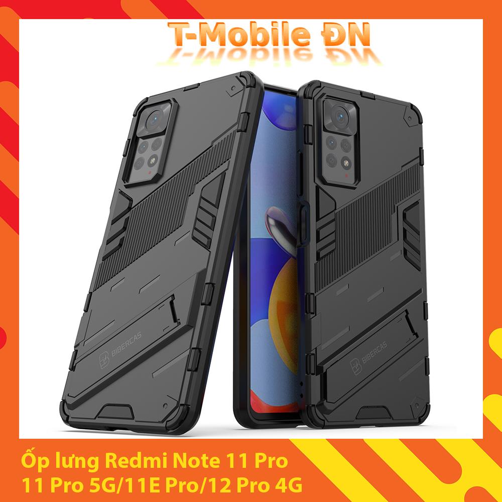 Ốp lưng cho Xiaomi Redmi Note 11 11E 12 Pro 4G 5G chống sốc Iron Man PUNK cao cấp kèm giá đỡ