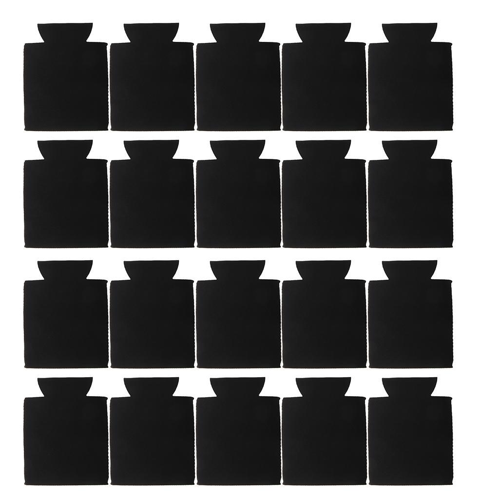 20pcs Stubby Beer Bottle Can Cooler Sleeve Holder Wedding Favor Black