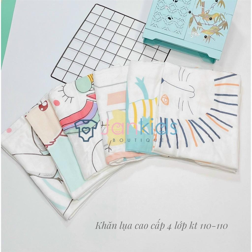 Khăn lụa, chăn lụa cotton aden cao cấp siêu mềm mát cho bé (kích thước 110x110cm)