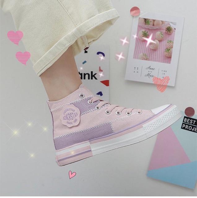 Giày thể thao cao cổ sneakers ulzzang tím hot trend