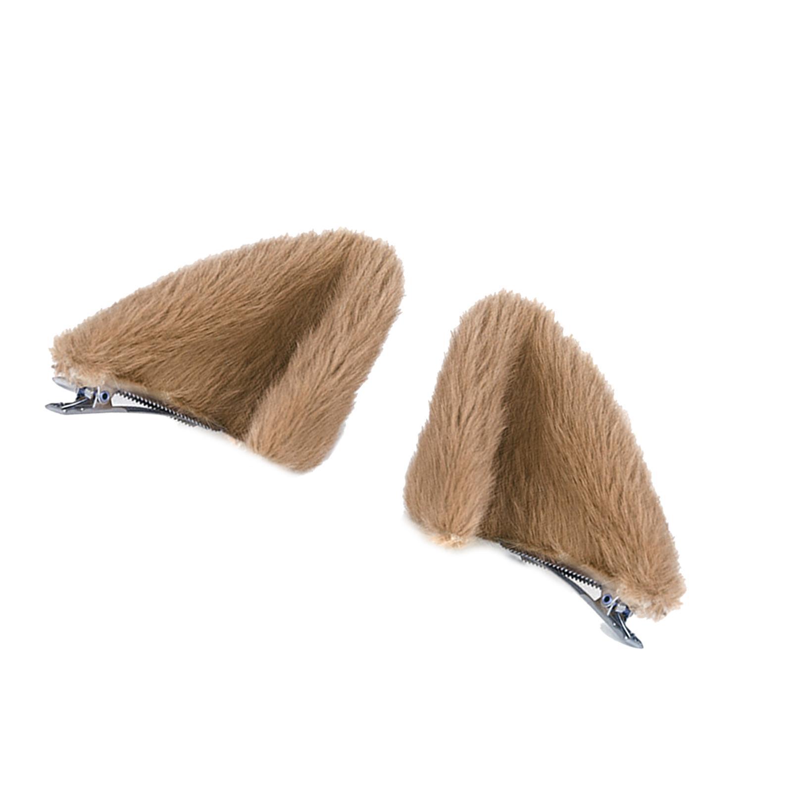 1 Pair Cosplay Plush Cat Ear Hair Clips for Photo Props Party Dress up