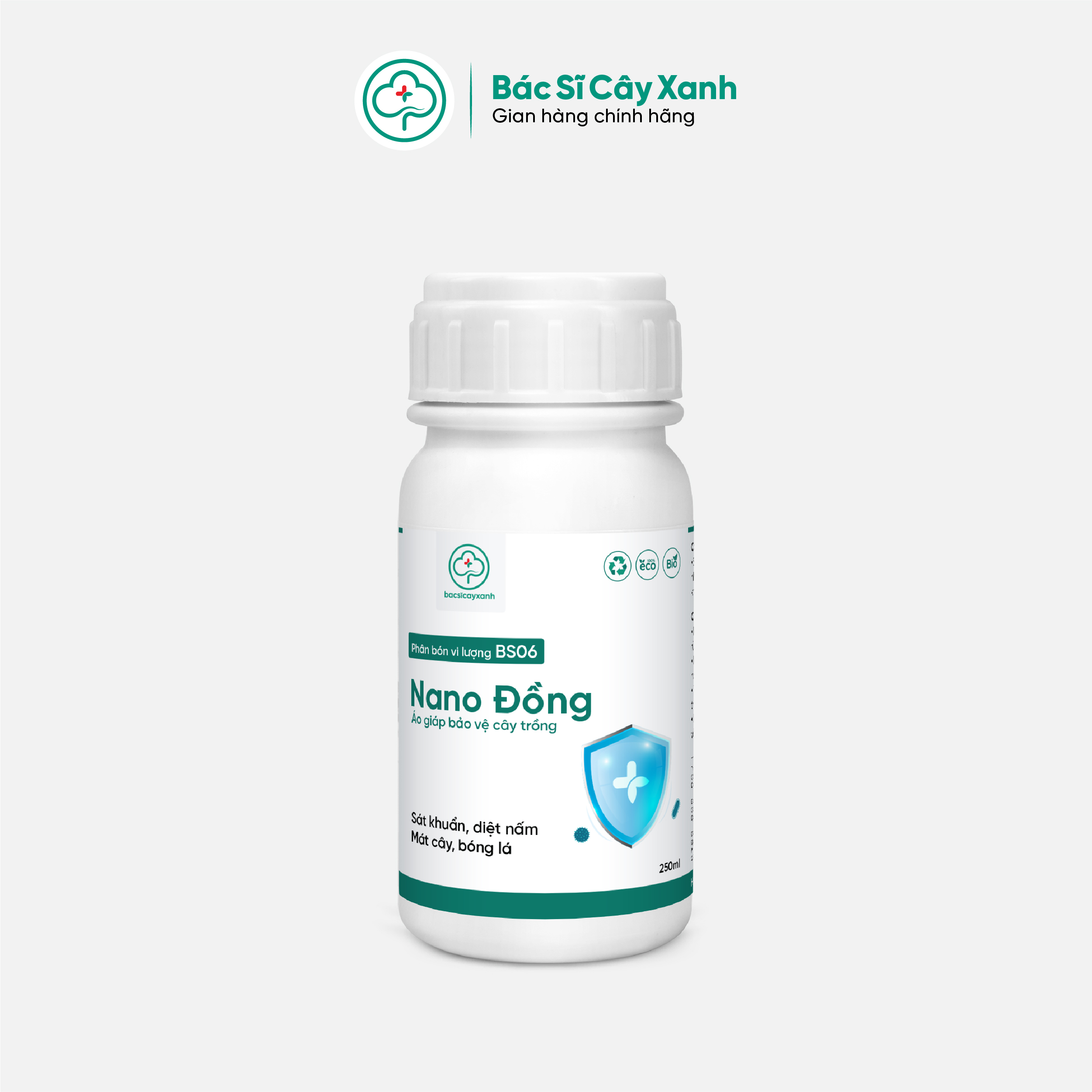 Phân bón vi lượng BS06 Nano Đồng Rửa vườn, tẩy rong rêu, nấm móc, phòng ngừa bệnh cây trồng 250/500ml NSX Bacsicayxanh