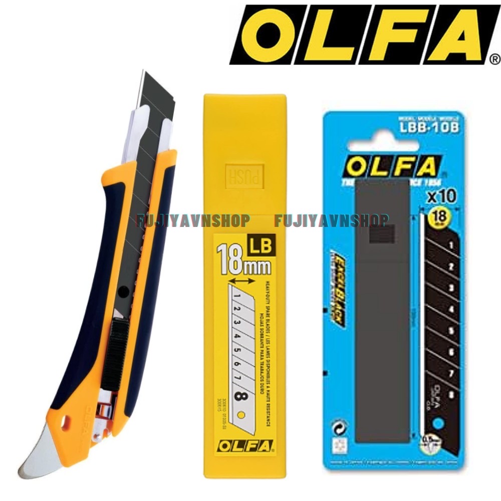 COMBO 1 dao cắt cầm tay Olfa L5-AL và 2 hộp dao tương thích (LB-10B và LBB-10B)