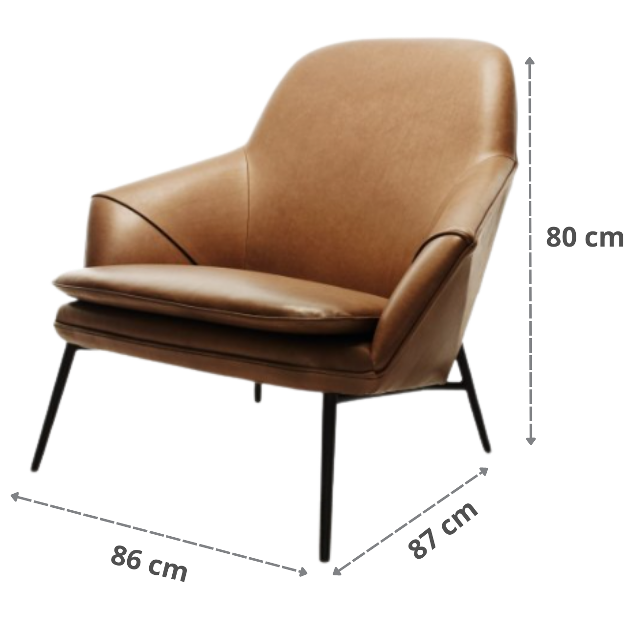 Ghế thư giãn đọc sách nệm simili màu nâu da bò Ghế sofa đơn phòng khách phong cách Châu Âu cao cấp Hug Arm Lounge Chair