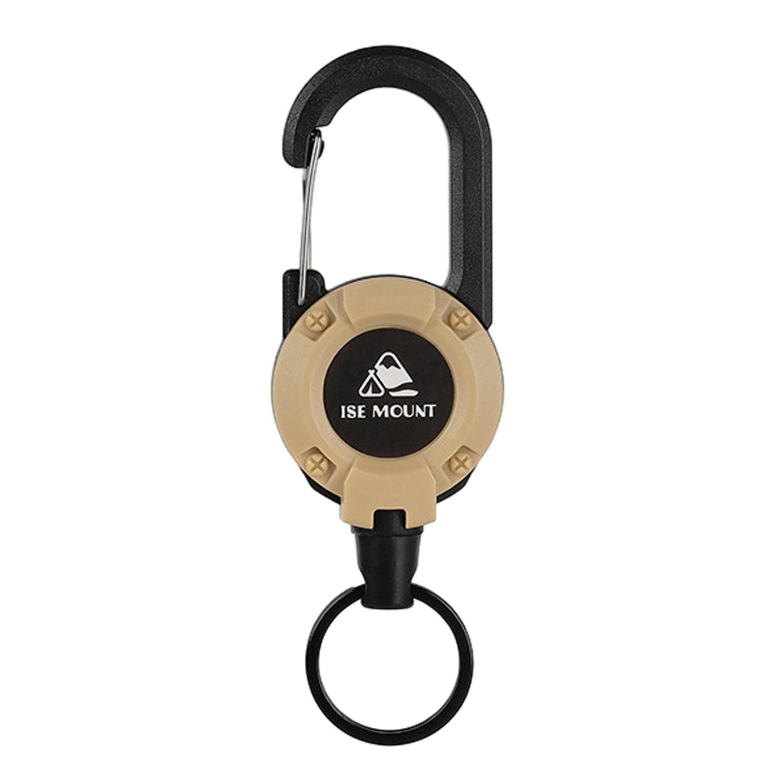 Retractable Keychain Carabiner Heavy Duty ID Badge Holder Lanyard Keyring Retractable  for Men Women Adults Hiking