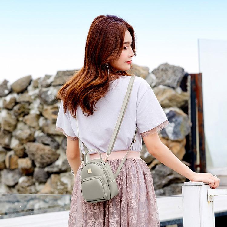 Balo Mini Trơn Màu Xám