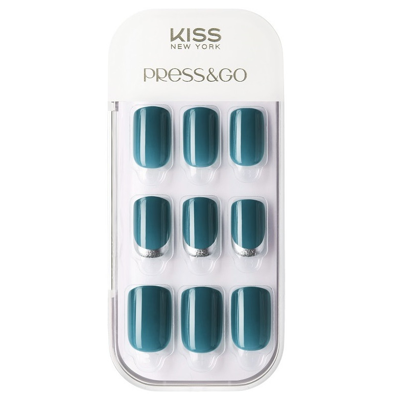 Bộ 30 Móng Tay Gel Tự Dán Press &amp; Go Kiss New York Nail Box - Green Bay (KPNA17KA)