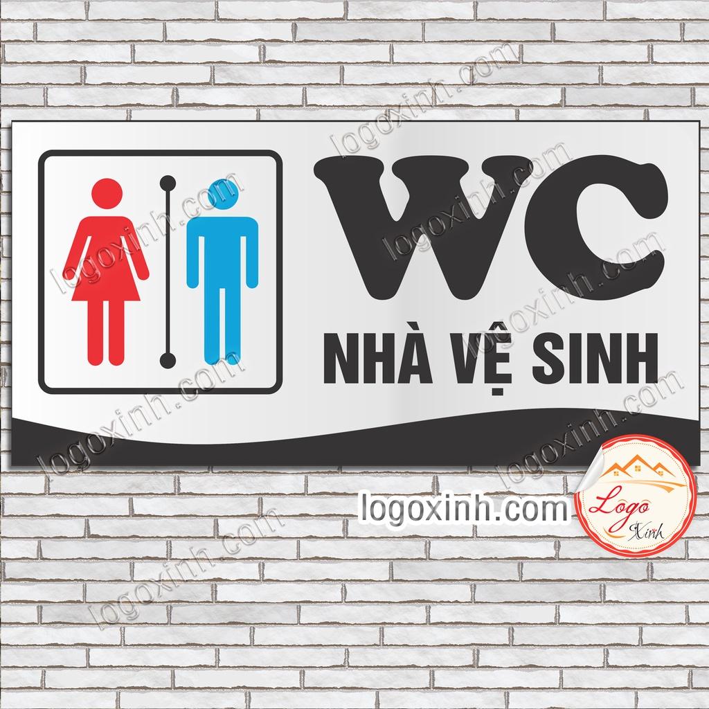 Sticker Chỉ Dẫn Vị Trí Nhà Vệ Sinh Nam Nữ, Khu Vực Nhà Vệ Sinh, TOILET WC RESTROOM, Hướng Dẫn Khu WC Vệ Sinh