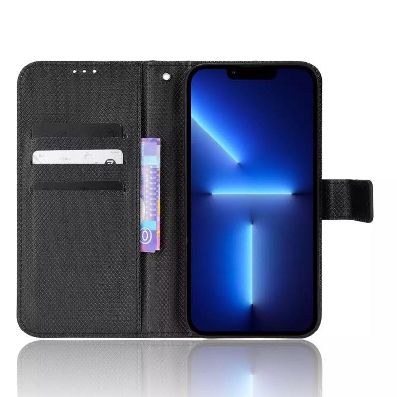 Ốp lưng dành cho iPhone 14 Pro Max ví nắp gập nhám bám tay
