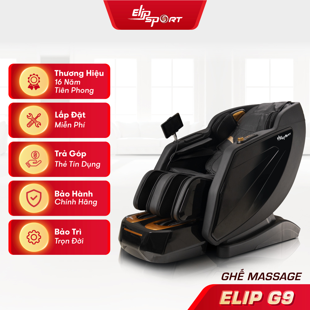 Ghế Massage ELIP G9 - Công nghệ massage 5D, Mát xa chân chuyên sâu, Matxa không trọng lực, Matxa kéo giãn chuyên nghiệp