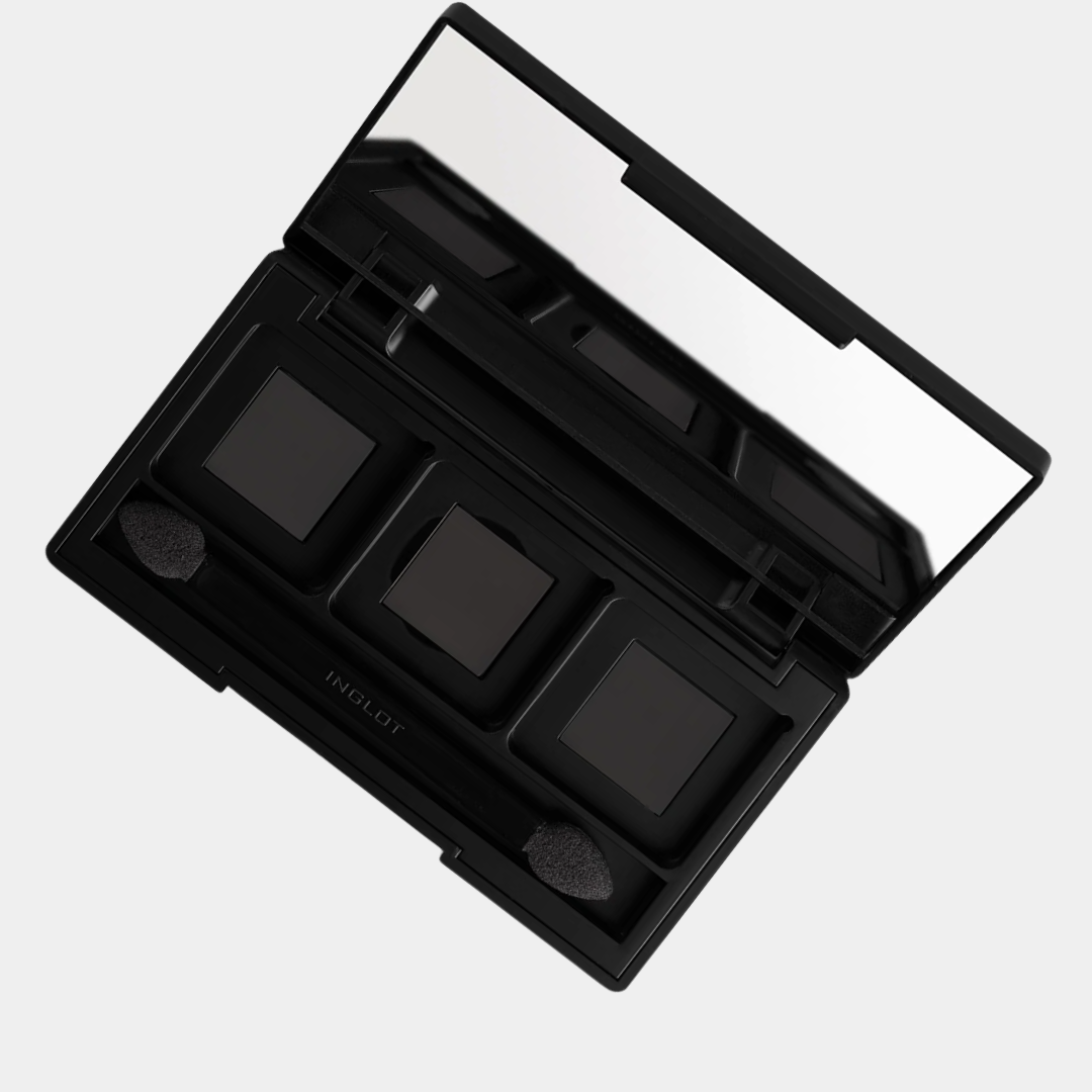 Hộp đựng 3 lõi phấn mắt kèm cọ Palette Eye Shadow 3 Square / Mirror Inglot