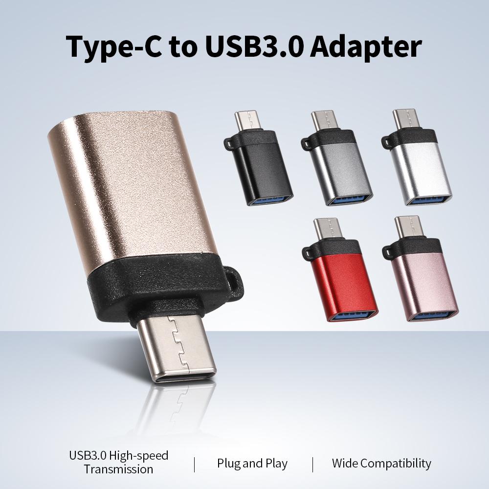 Type-C Adapter Type-C Male to USB3.0 Female OTG Connector Converter Plug and Play Support Mobile Phone Tablet Grey
