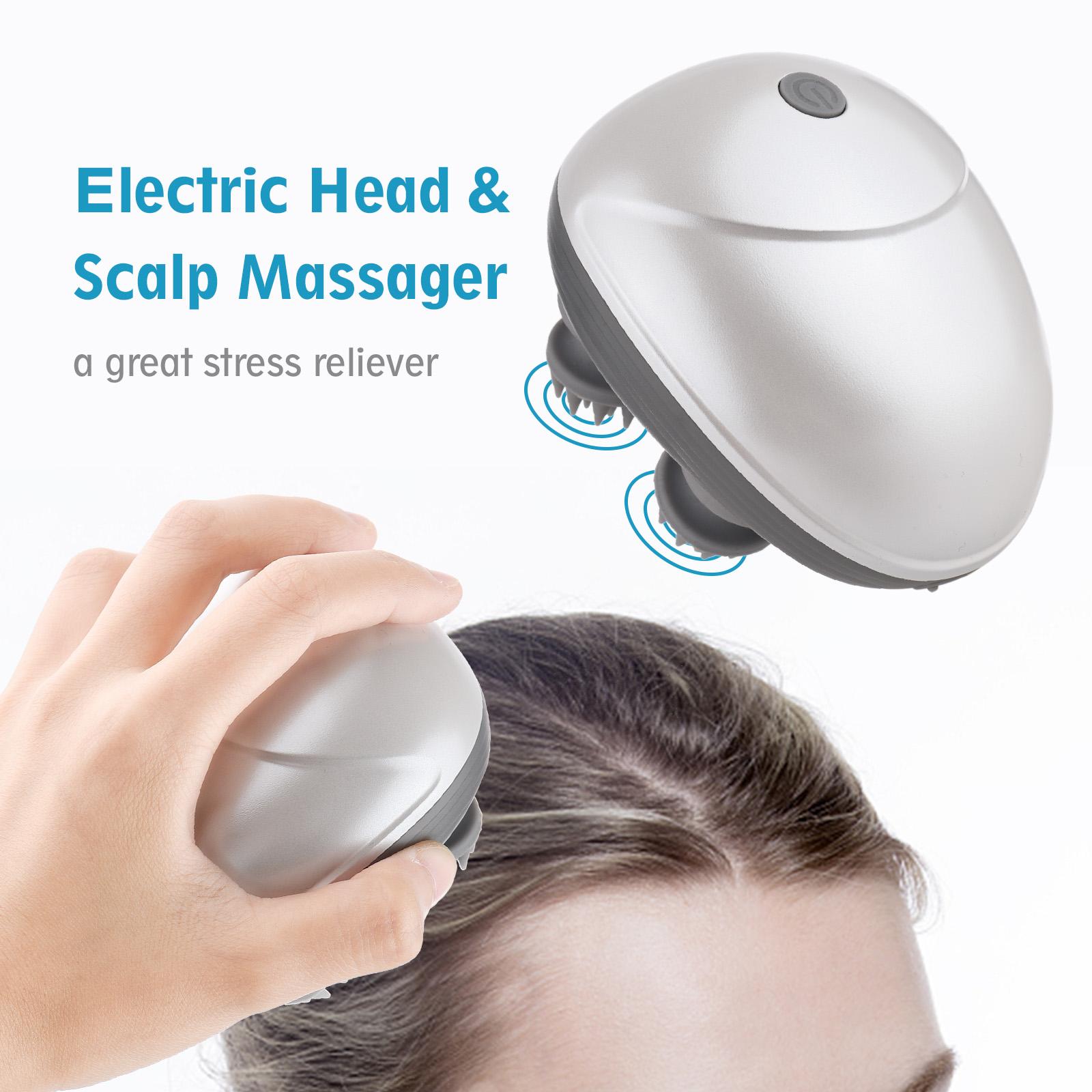 Electric Head Massagers Cordless Hair Scalp Massager with Kneading 6 Massage Nodes Handheld Scratcher