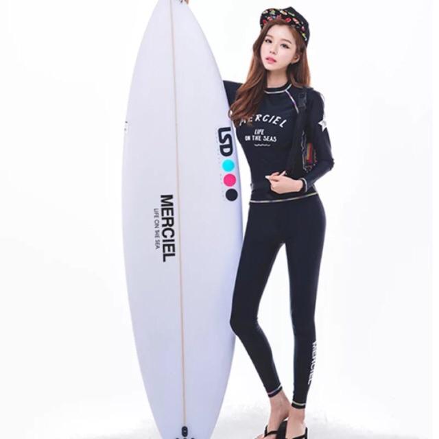 Bikini tay dài quần dài Merciel đen