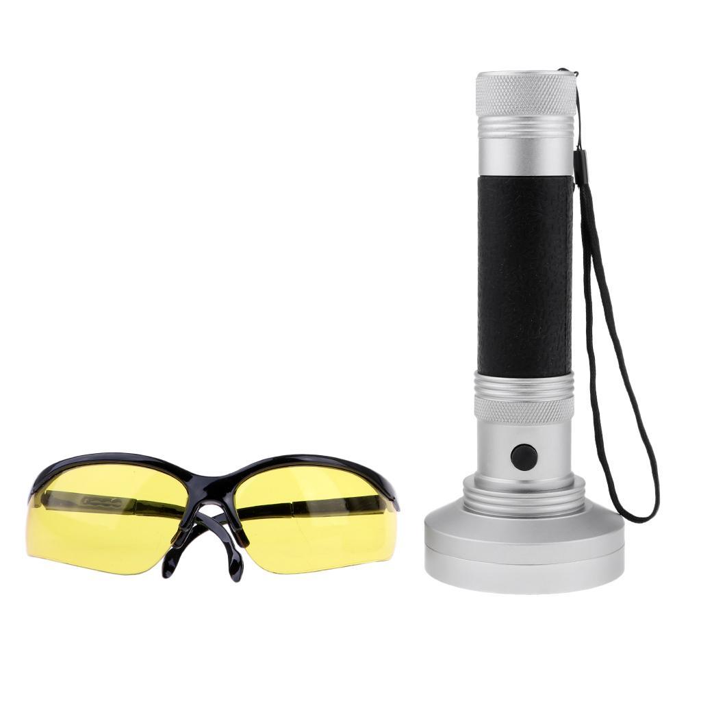 395NM 100 LED UV Flashlight + Protect Goggles
