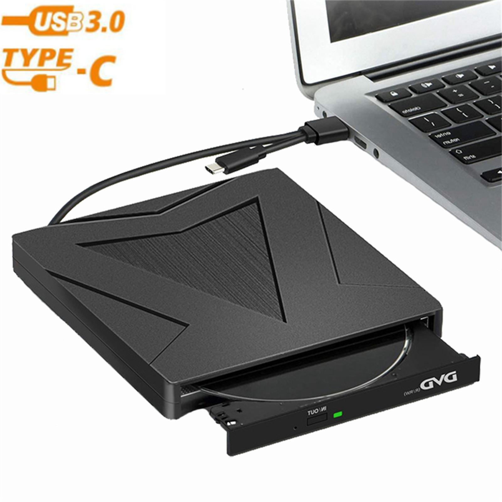 Computer Drive Burner USB 3.0 USB C Dual Ports DVD Rw Writer for Laptop