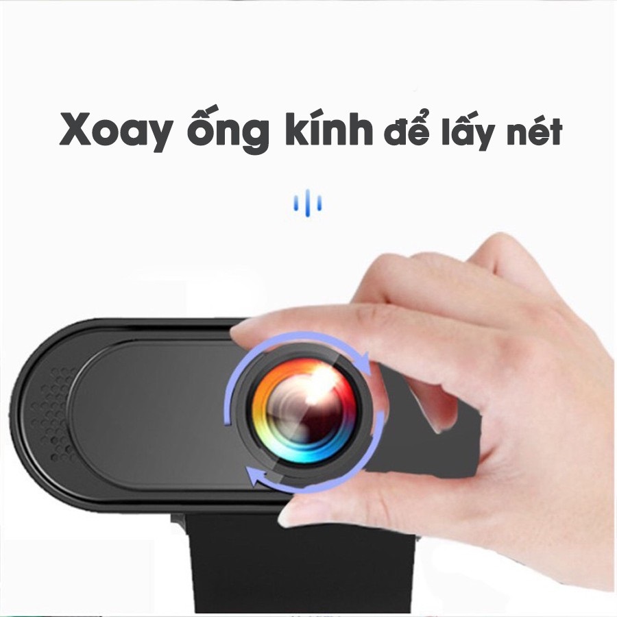 Webcam máy tính QUAY CHỮ CỰC NÉT FullHD 1080P 720P rõ nét - Thu hình cho máy tính, pc, TV, để bàn - Rõ nét - Chân thực, Tích hợp MIC chống ồn, thu âm khoảng 5 đến 8m - Hàng chính hãng