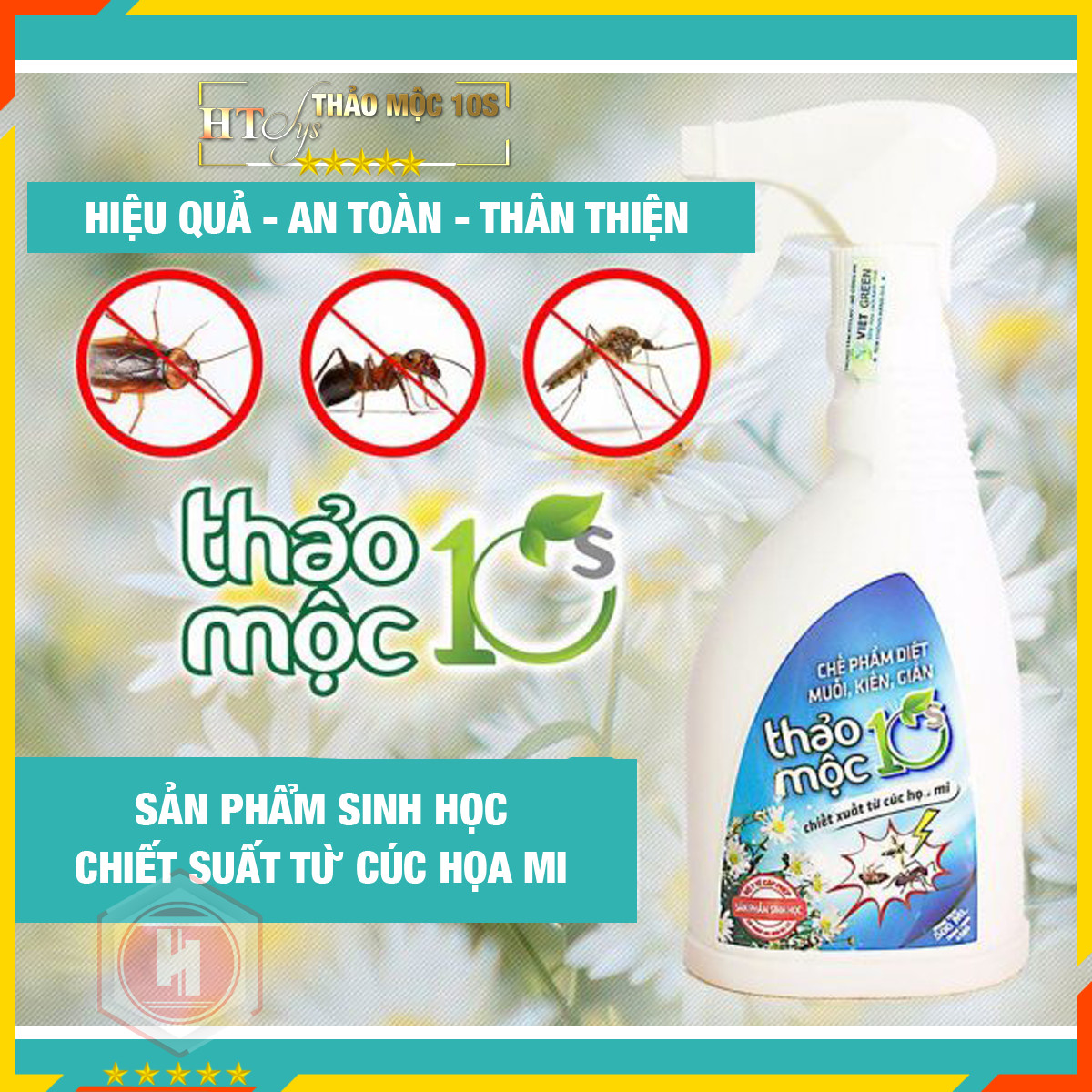 Bình xịt diệt côn trùng muỗi, kiến, gián,mối HT SYS - Thảo Mộc 10S