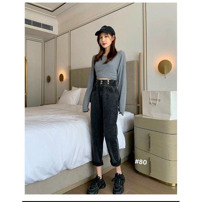 JEAN THÁI 26/35 ảnh thật quần baggy lưng cao có bigsize