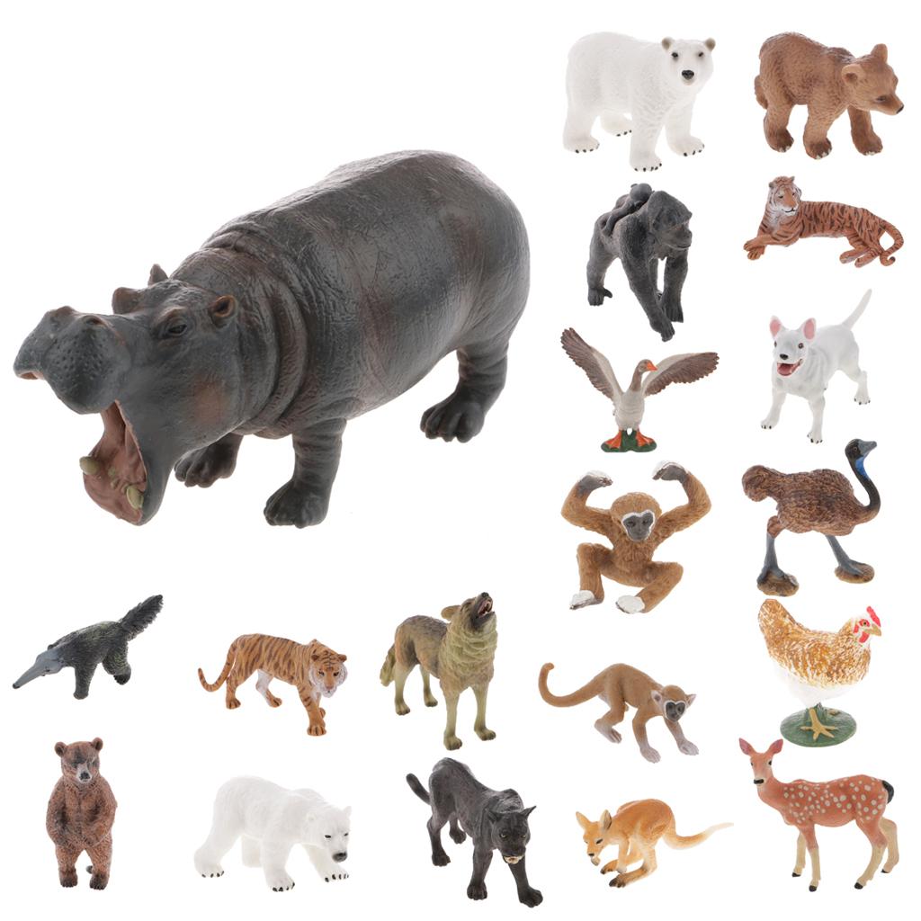 Realistic Standing Brown Bear Wild Animal Model Action Figure Kids Toy Gift