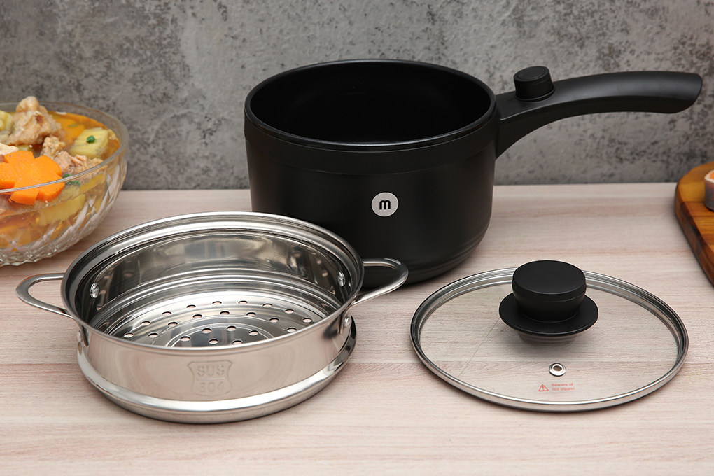 Nồi Nấu Đa Năng Mishio MK321 Dung Tích 1.5L Dành Cho 1-2 Người - Hàng Chính Hãng - Màu Đen