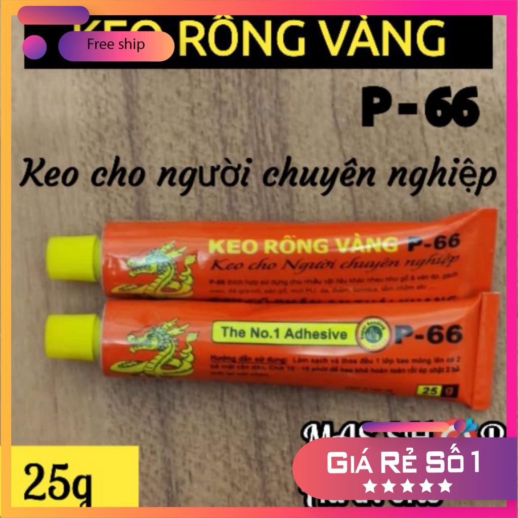 [SALE tốt nhất] Keo Rồng Vàng P-66 tuýp 25g (keo con chó, keo dán giày dép, keo đa năng)