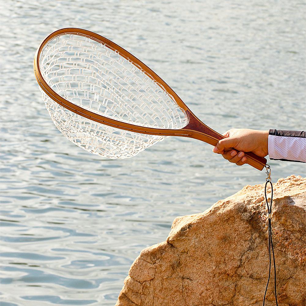 Fishing Landing Net with Elastic Lanyard Fly Fishing Net Fishing Catch and Release Net