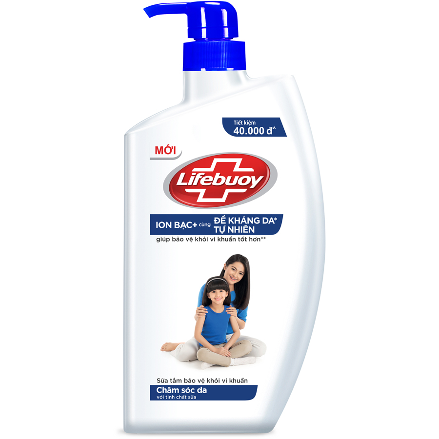 Sữa Tắm Lifebuoy Sạch Khuẩn Chăm Sóc Da Ngăn Ngừa Vi Khuẩn Lây Lan Với Ion Bạc+ Hỗ Trợ Cùng Đề Kháng Da Tự Nhiên Chai 800G