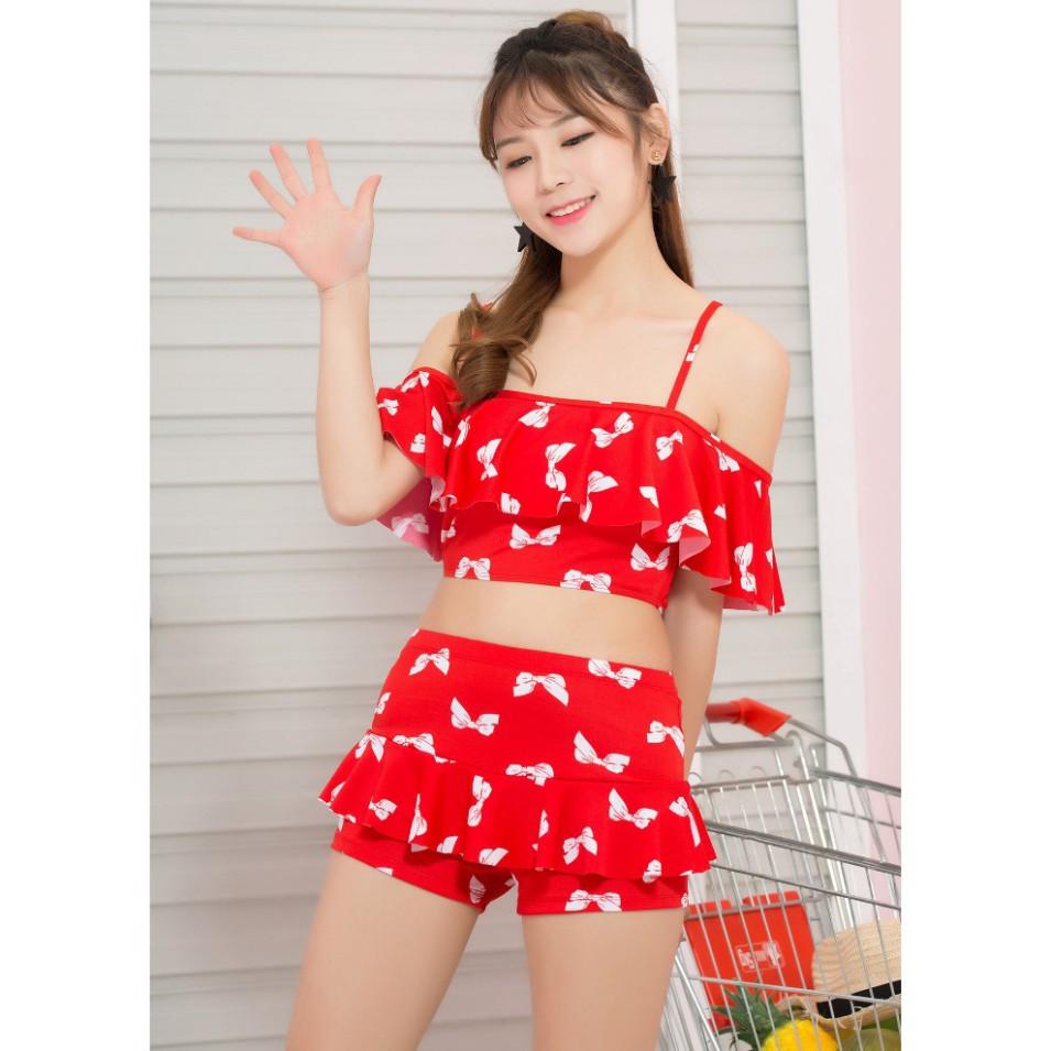 freeship Áo Tắm Xinh Tự Tin Shop Mây AT004 (Đỏ) (bikini đồ bơi)
