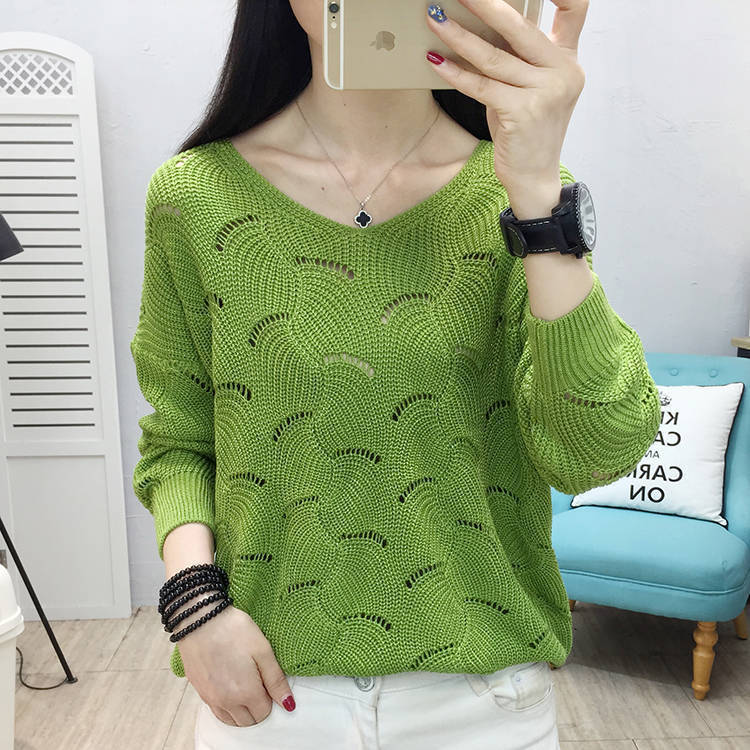 Áo len nhẹ nữ cổ tim LAHstore, thời trang thu đông 2021