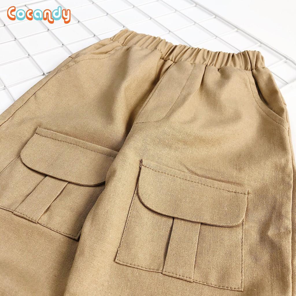 Quần kiểu dáng bomber túi hộp màu nâu, be cho bé của COCANDY mã QK105170