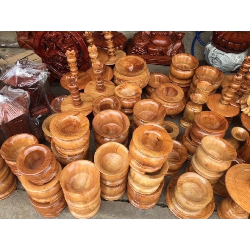 LƯ HƯƠNG - Bát nhang gỗ Gõ 12, 14, 16cm Bát nhang - lư hương gỗ gỏ cao cấp - Nhiều kích thước