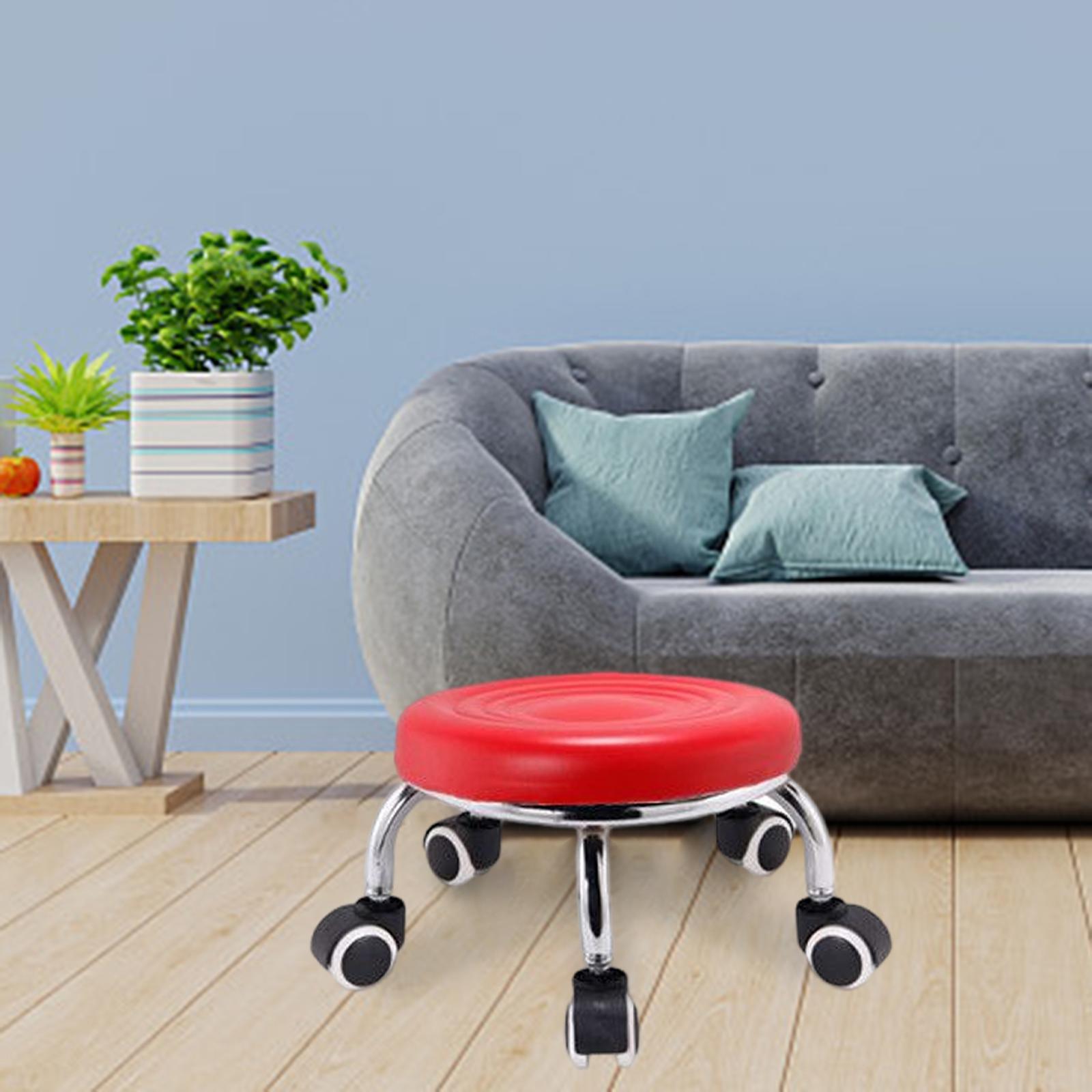 Small Rolling Salon Stool Rotatable Furniture Gift Movable for Salon Garage