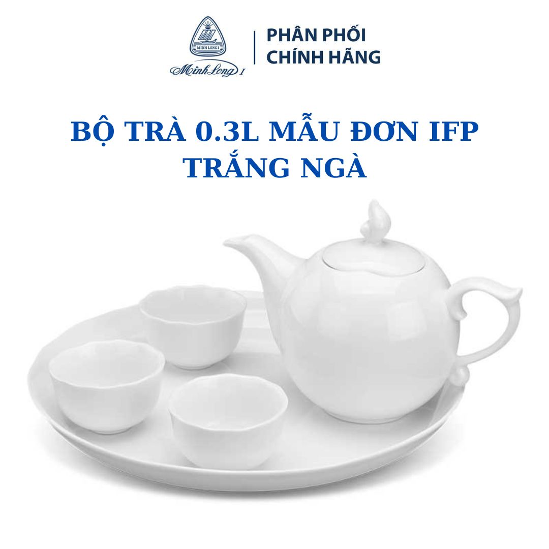 Bộ trà 0.3L Mẫu đơn IFP Trắng Ngà - Gốm sứ cao cấp Minh Long 1