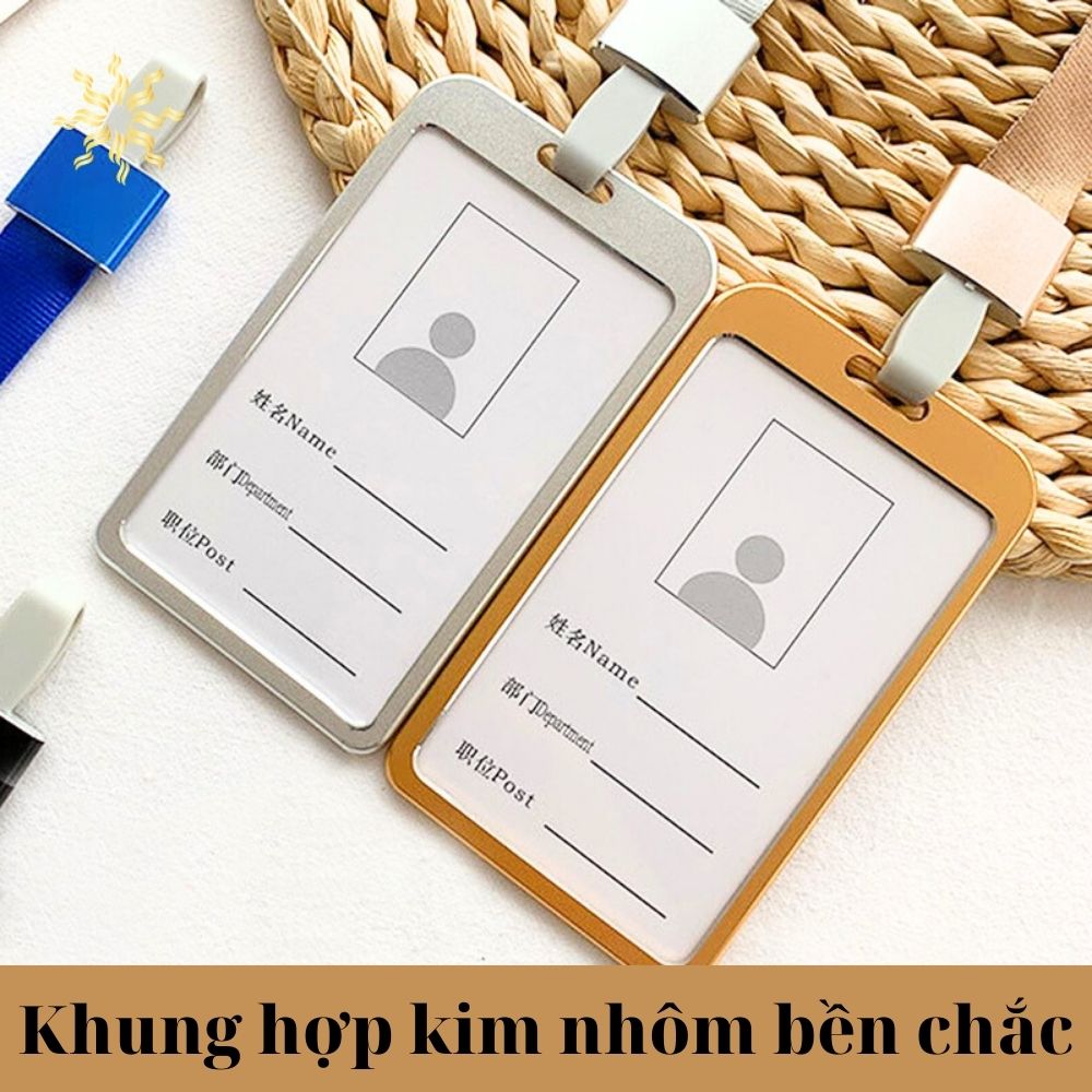 [Combo Dây+Thẻ] Dây đeo thẻ ID lanyard vỏ hợp kim kim loại đựng Kẹp thẻ tên thẻ tín dụng thẻ ngân hàng Legaxi