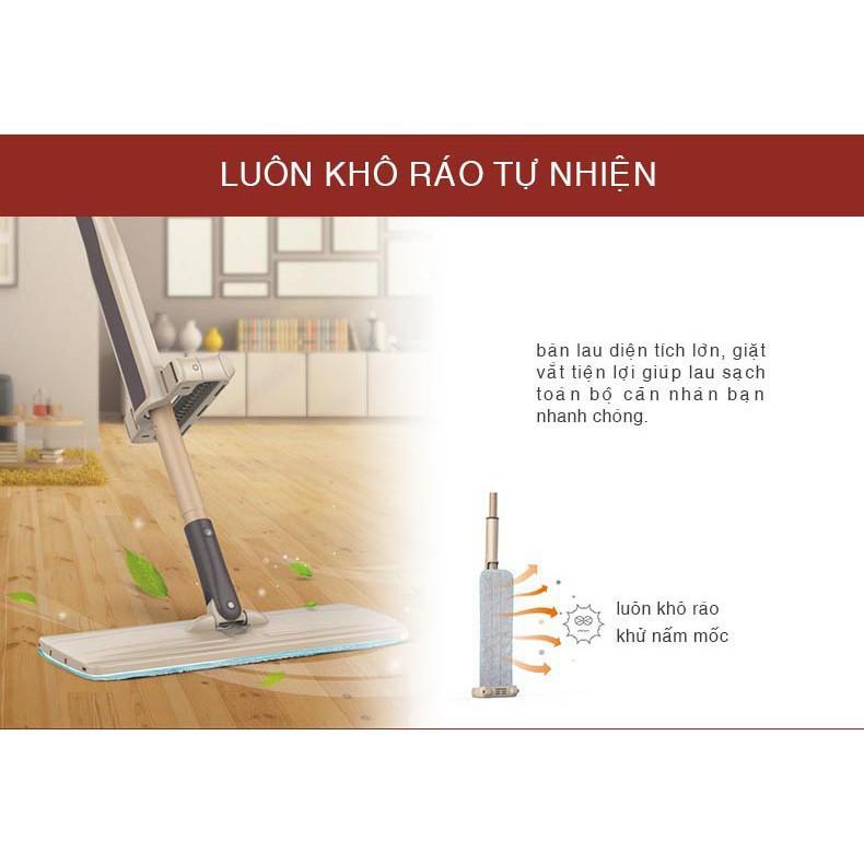 CHỔI LAU NHÀ TỰ VẮT THÔNG MINH + TẶNG BÔNG LAU