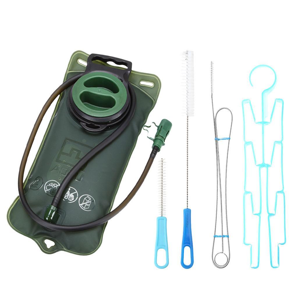 2L Hydration Bladder Outdoor Camping Water Storage Bag Water Reservoir with Cleaning Brush Drying Rack